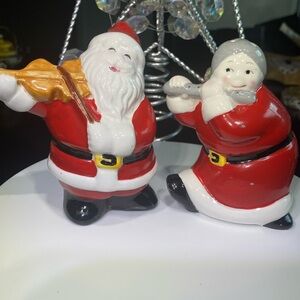 80’s Vintage Santa And Mrs Claus Salt & Pepper Shakers by Clay Art, Philippines
